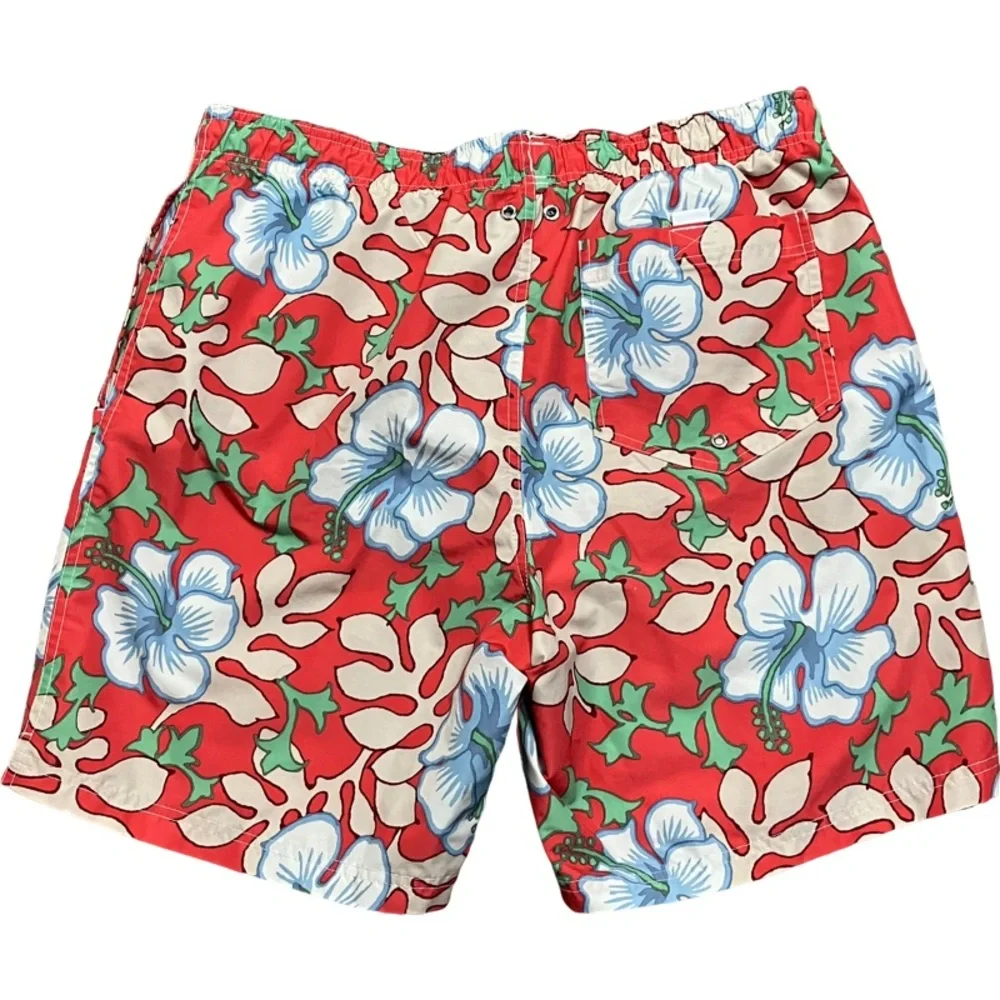 LANDS’ END Mens Tropical Swim Trunks SIZE Large 36-38 Pockets Lined Beach NEW - Picture 2 of 8